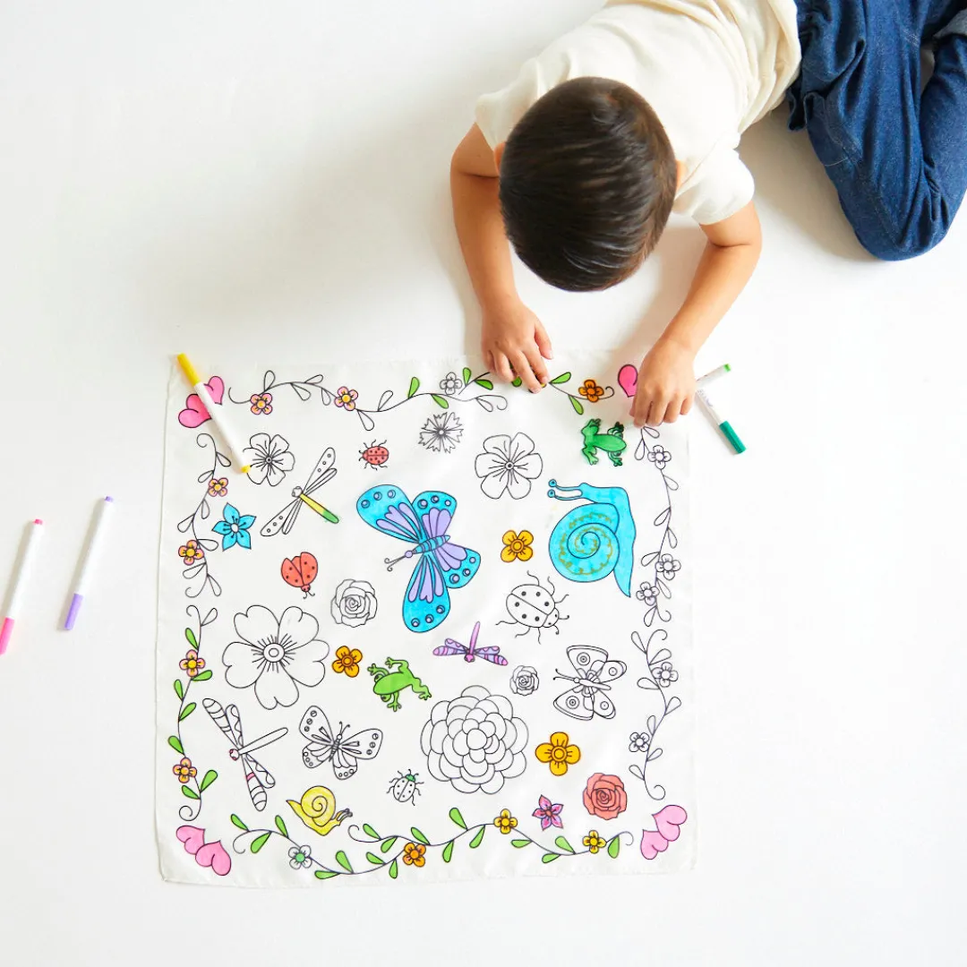 Sarah's Silks Heart Coloring Playsilk & Markers Set Cheap
