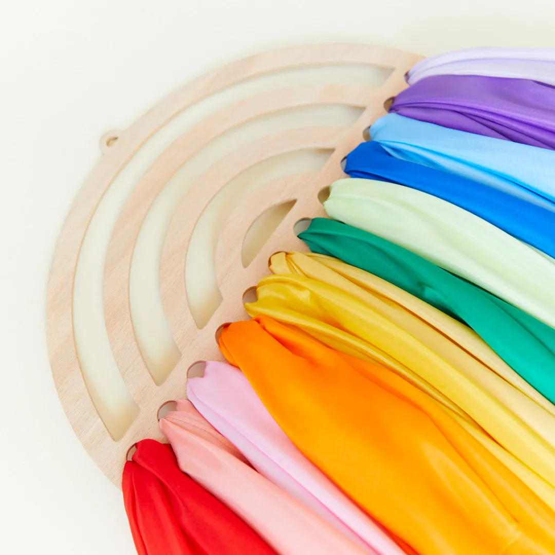 large_rainbow_playsilk_display_5.webp Sarah's Silks Large Rainbow Playsilk Display Clearance