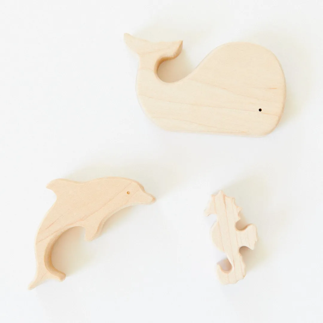 Sarah's Silks Wooden Sea Animals Set Of 3 Hot